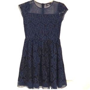 Lace Tea Party Dress - Navy - XL (14)